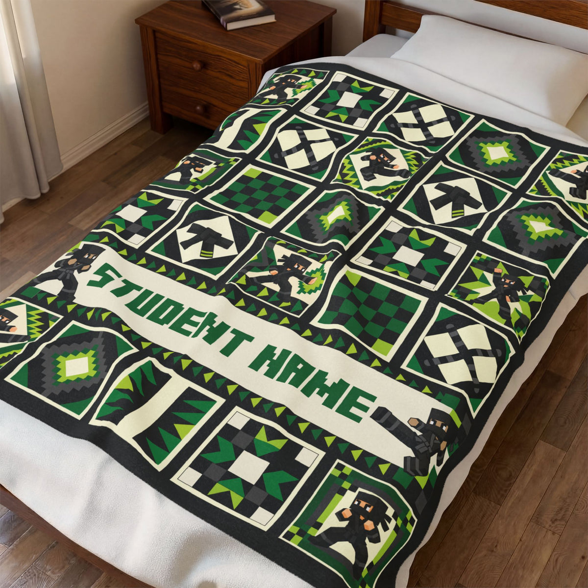 Dojo Patchwork Green Blanket