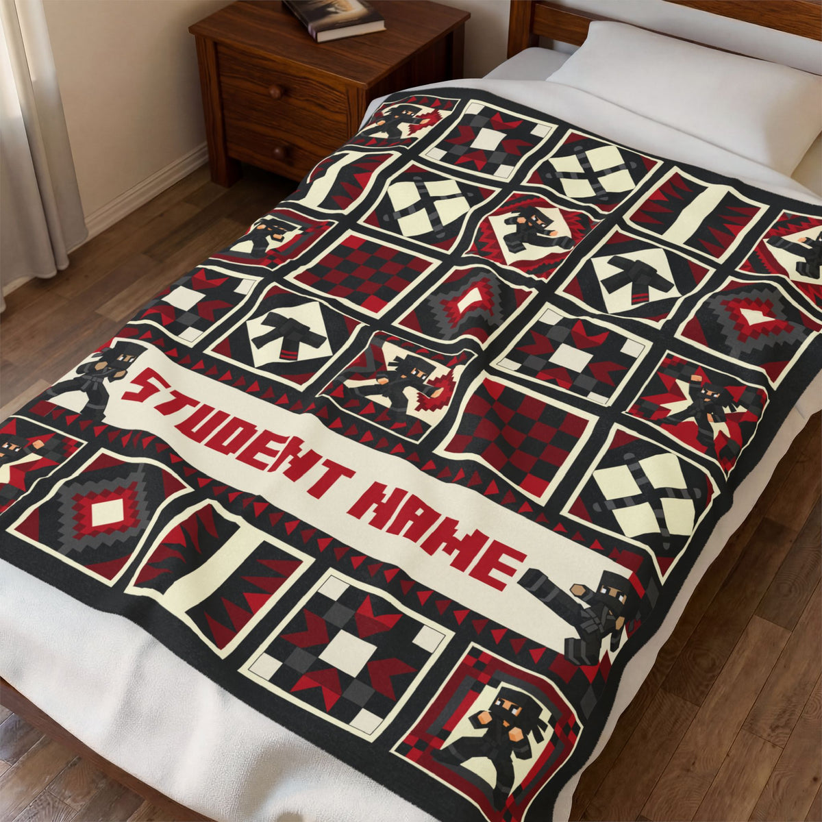 Dojo Patchwork Red Blanket