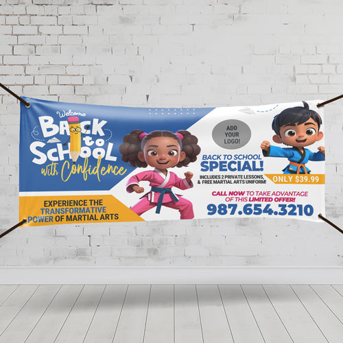 Back to School with Confidence Vinyl Banner