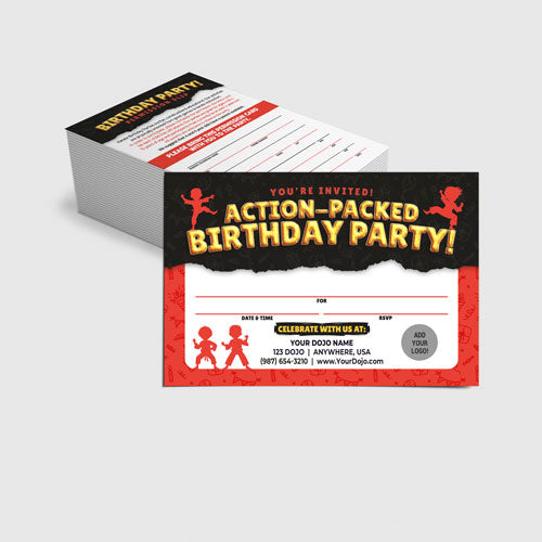 Martial Arts Action-Packed Birthday Invitation