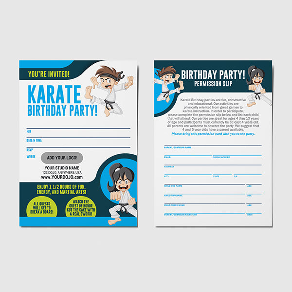 Karate Birthday Invitation