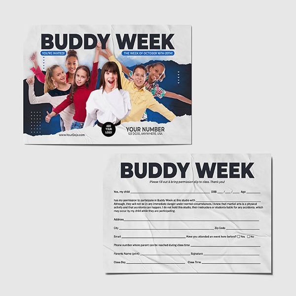 Buddy Week Invitations for Martial Arts