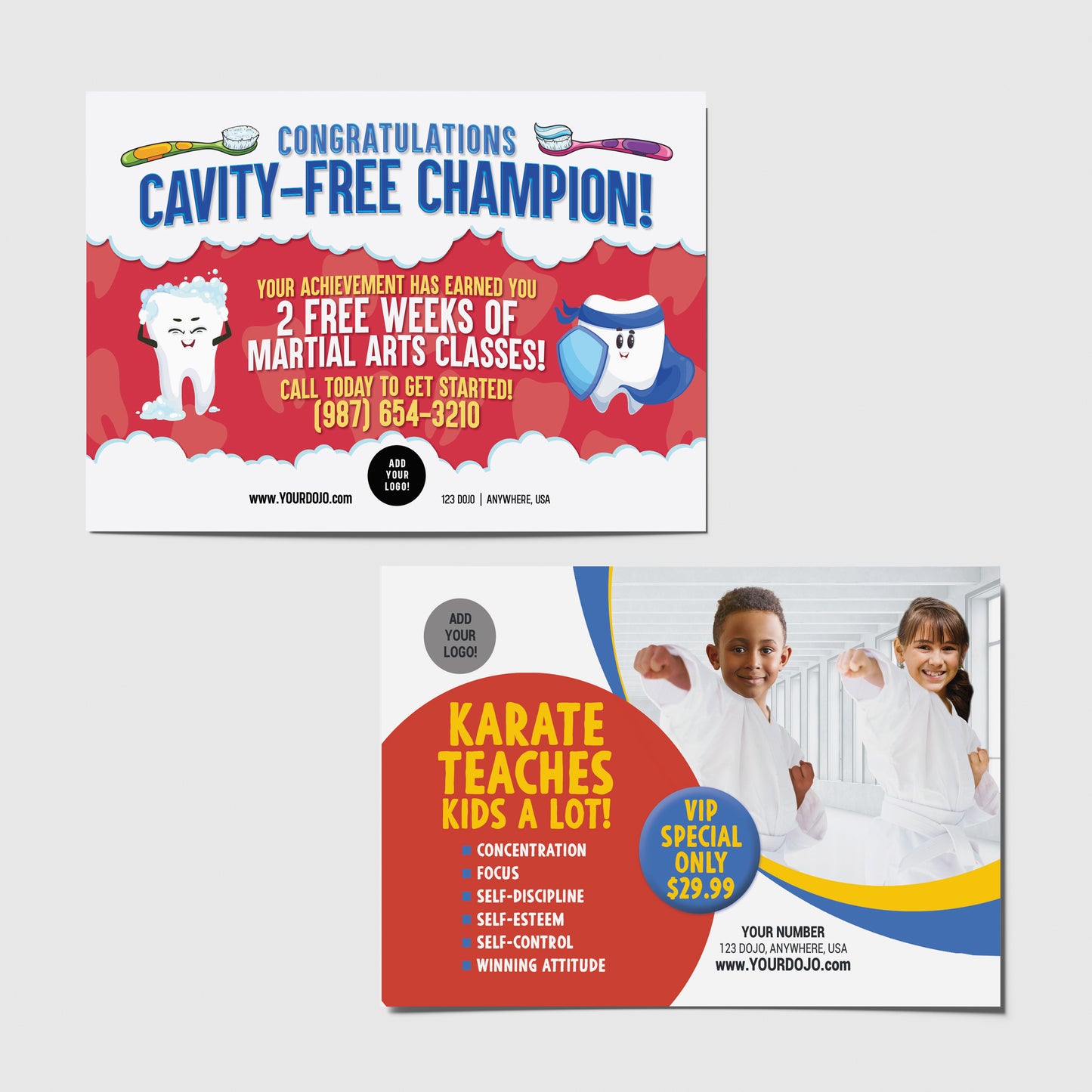Dental Martial Arts Partnership Postcards V2