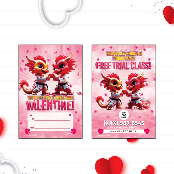 Dragon My Heart Away Valentines Day Postcards