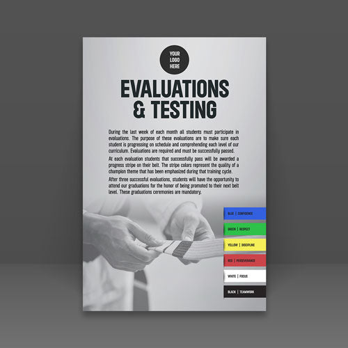 Evaluations and Testing Martial Arts Poster