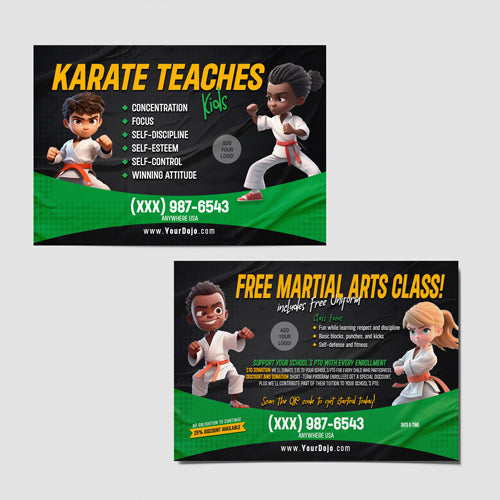 Free Martial Arts Class Postcards