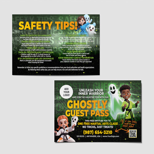 Ghostly Guest Pass Halloween Martial Arts Postcards