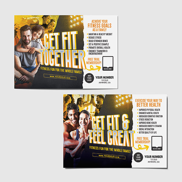 Get Fit Together | Family Fitness Postcards