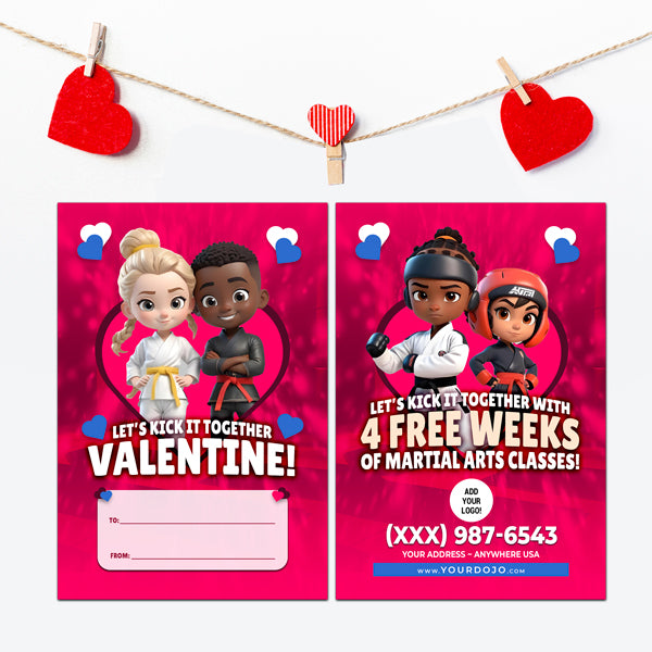 Let's Kick It Together Valentines Day Postcards