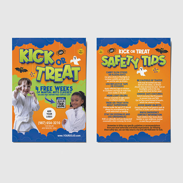 Kick or Treat Halloween Martial Arts Postcards