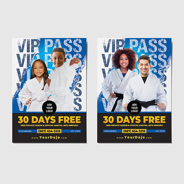 VIP Pass for Kids & Adults Martial Arts Postcard