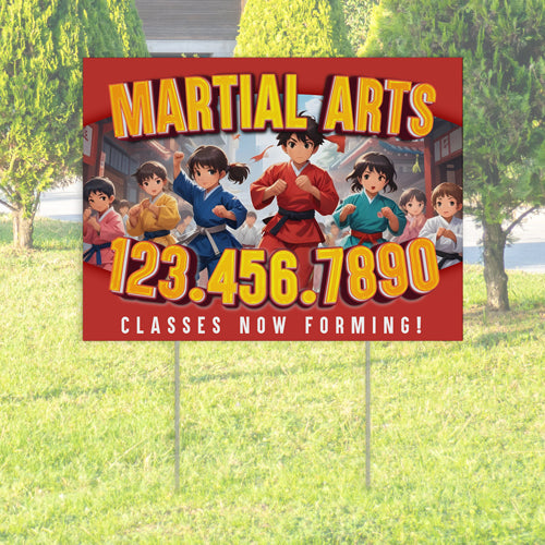 Martial Arts Classes Forming Yard Signs
