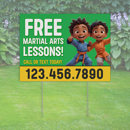 Free Martial Arts Lessons Yard Signs