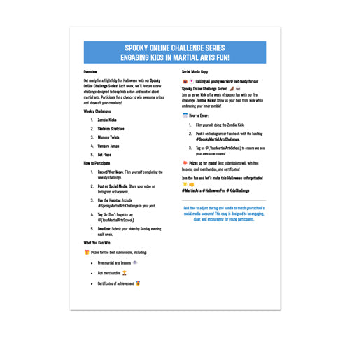 User Generated Content Halloween Martial Arts Social Images