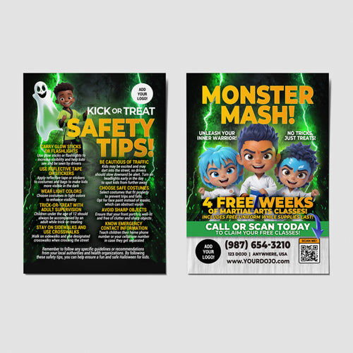 Monster Mash V2 Halloween Martial Arts Postcards