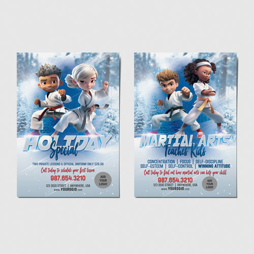 Winter Holidays Kids Martial Arts Postcard