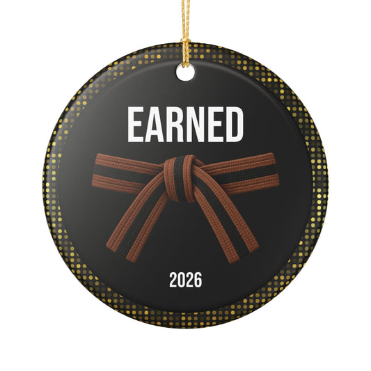 Onyx Personalized Rank Keepsake: Brown with Black Stripe Belt