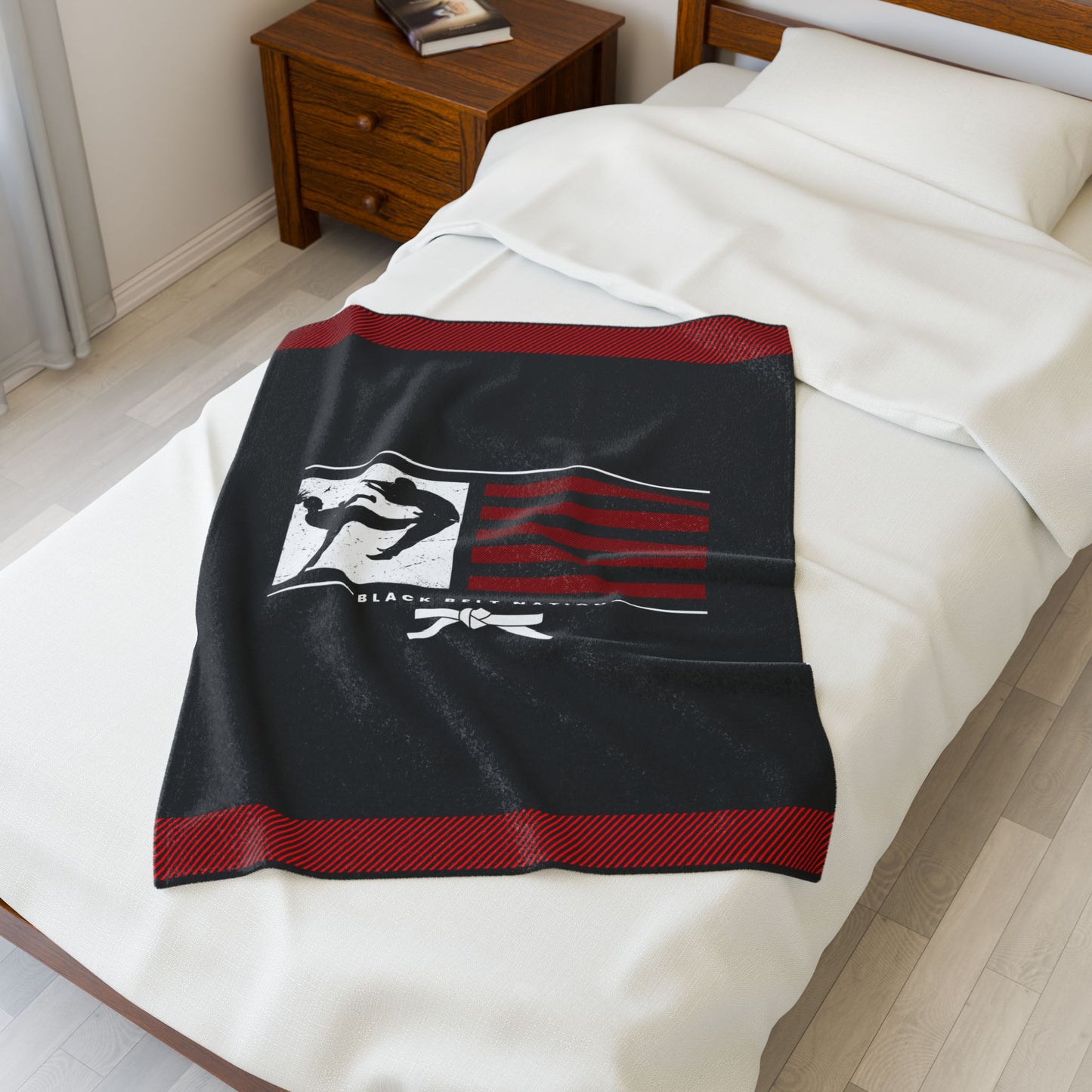 Black Belt Nation Velveteen Plush Blanket