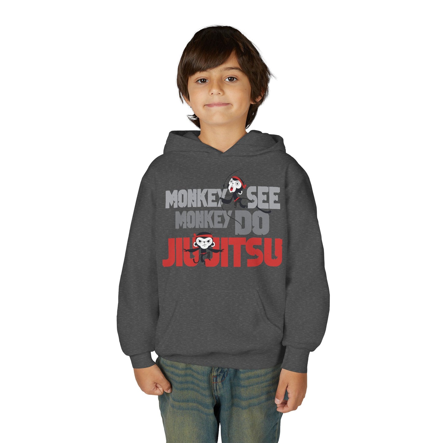Youth Monkey See Monkey Do Jiu Jitsu Heavy Blend Hoodie