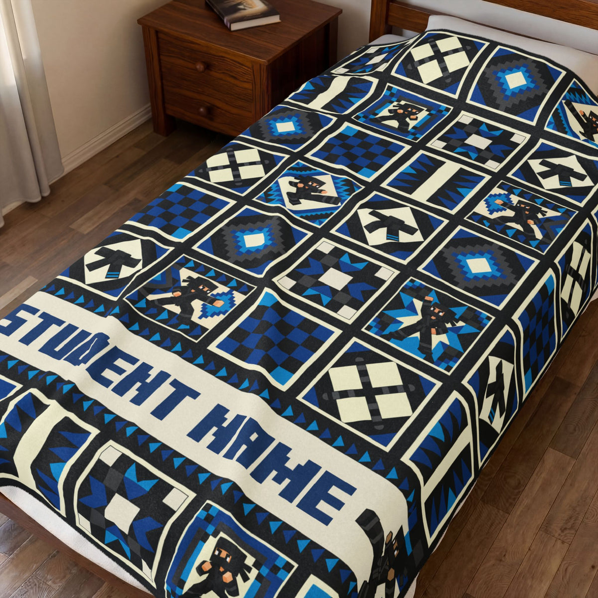Dojo Patchwork Blue Blanket