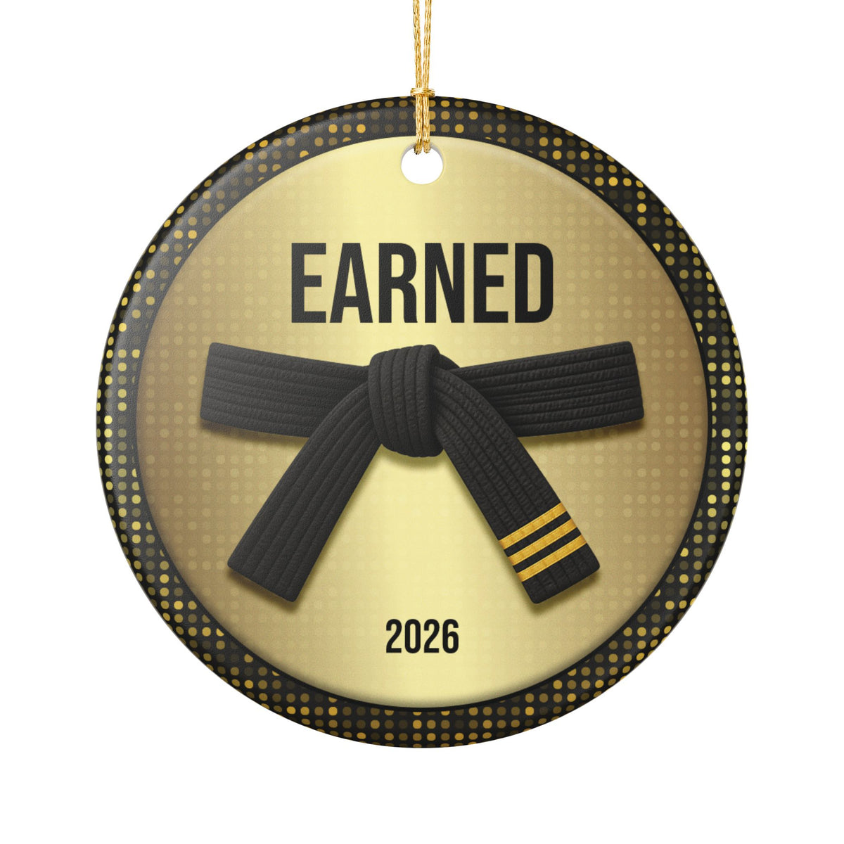 Personalized Rank Keepsake: Black Belt 3rd Gold