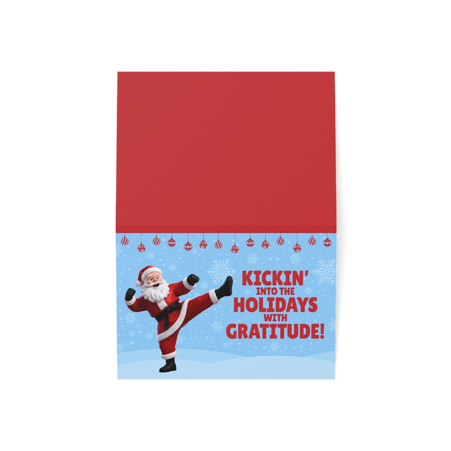 Kickin' Gratitude Santa Holiday Cards (10/30/50 pcs)