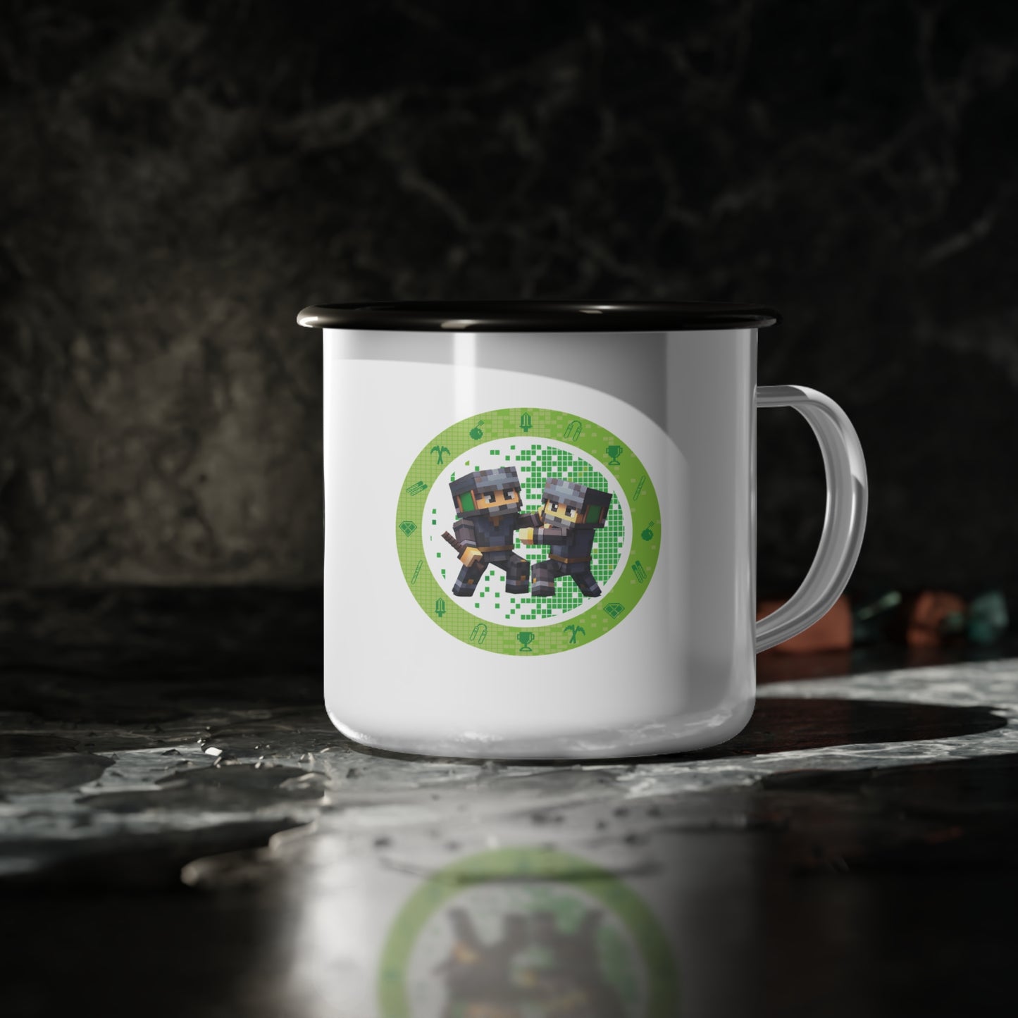 Block Belt Warriors Stylish Enamel Camp Cup