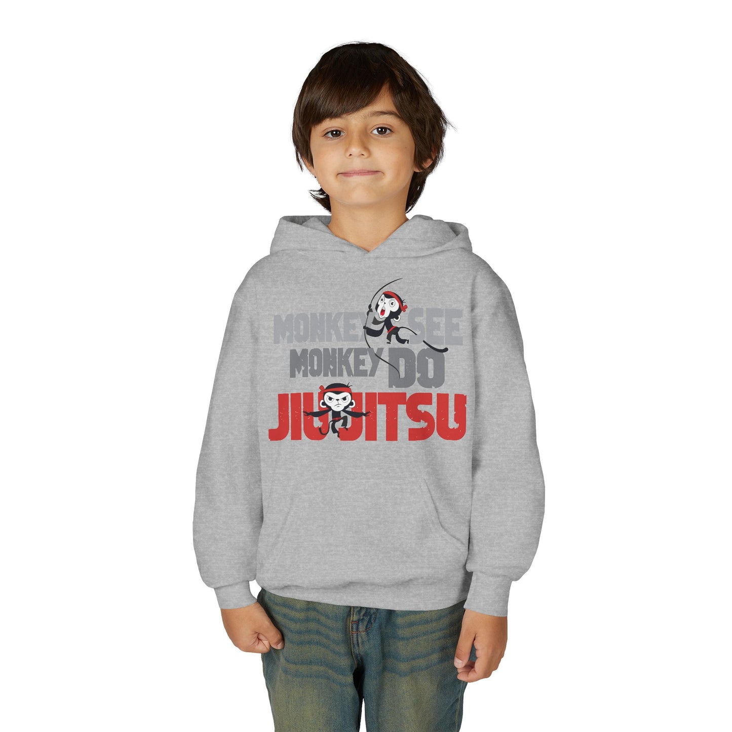 Youth Monkey See Monkey Do Jiu Jitsu Heavy Blend Hoodie