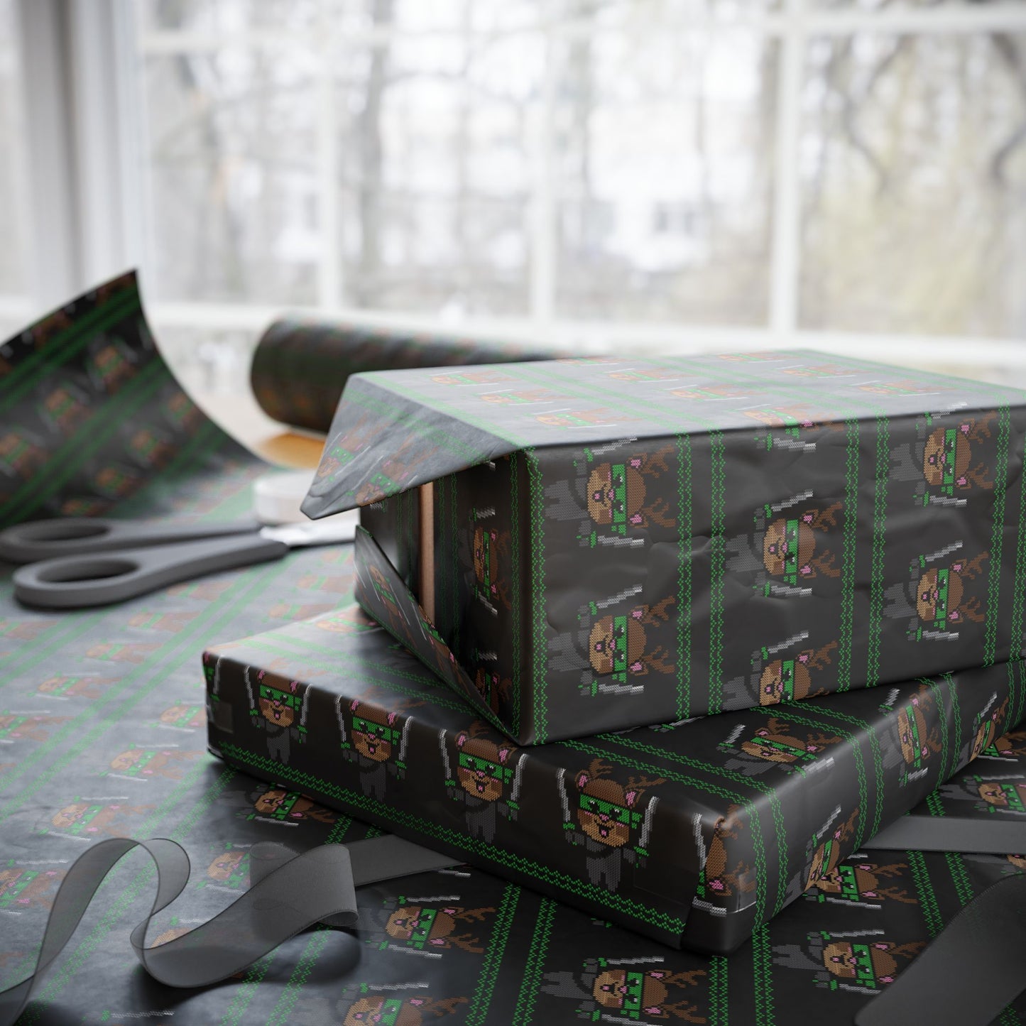 Black Belt Blitzen Wrapping Paper