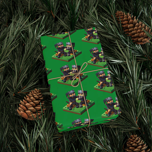 Block Belt Warriors Green Wrapping Paper