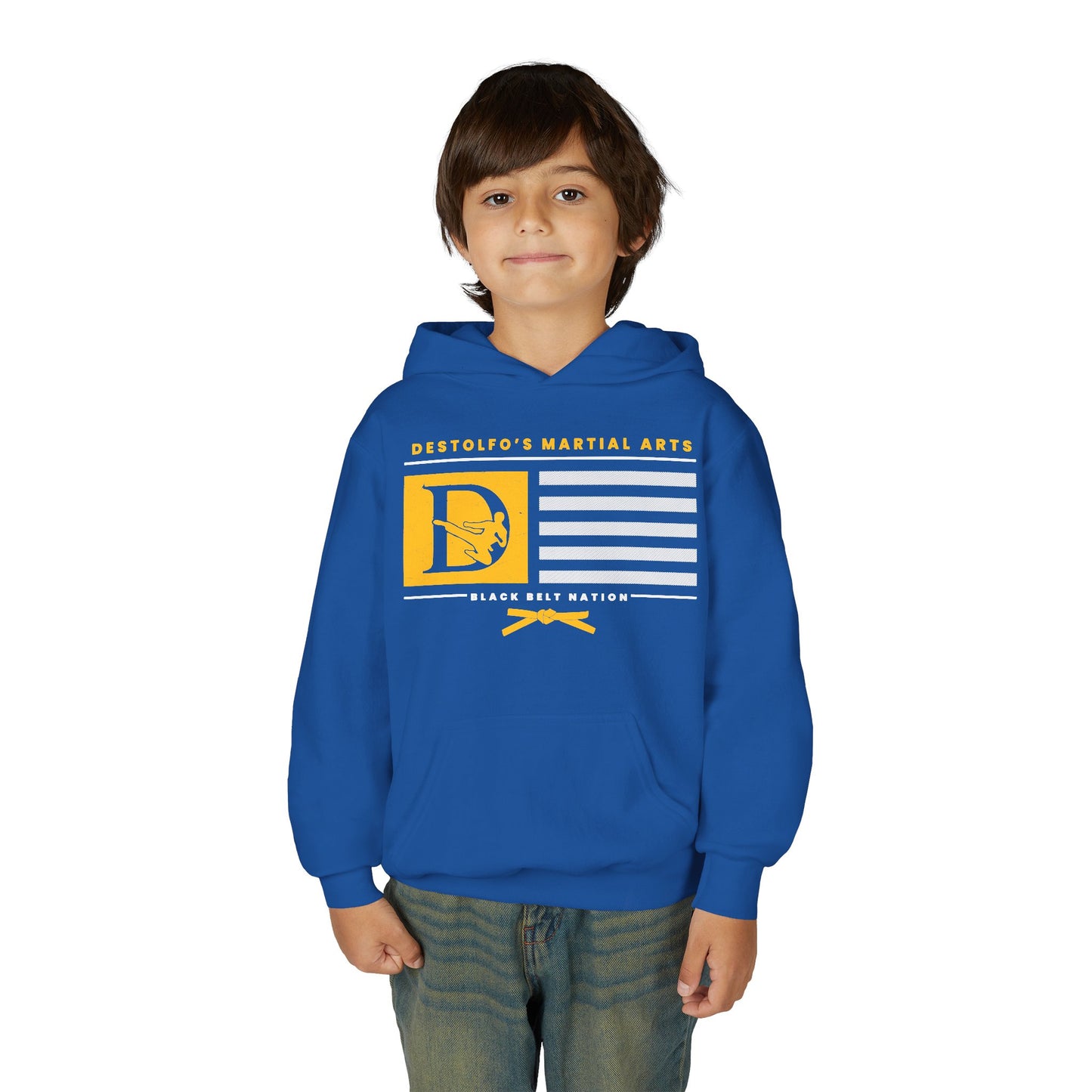 DeStolfo's Youth Black Belt Nation Gold Hoodie