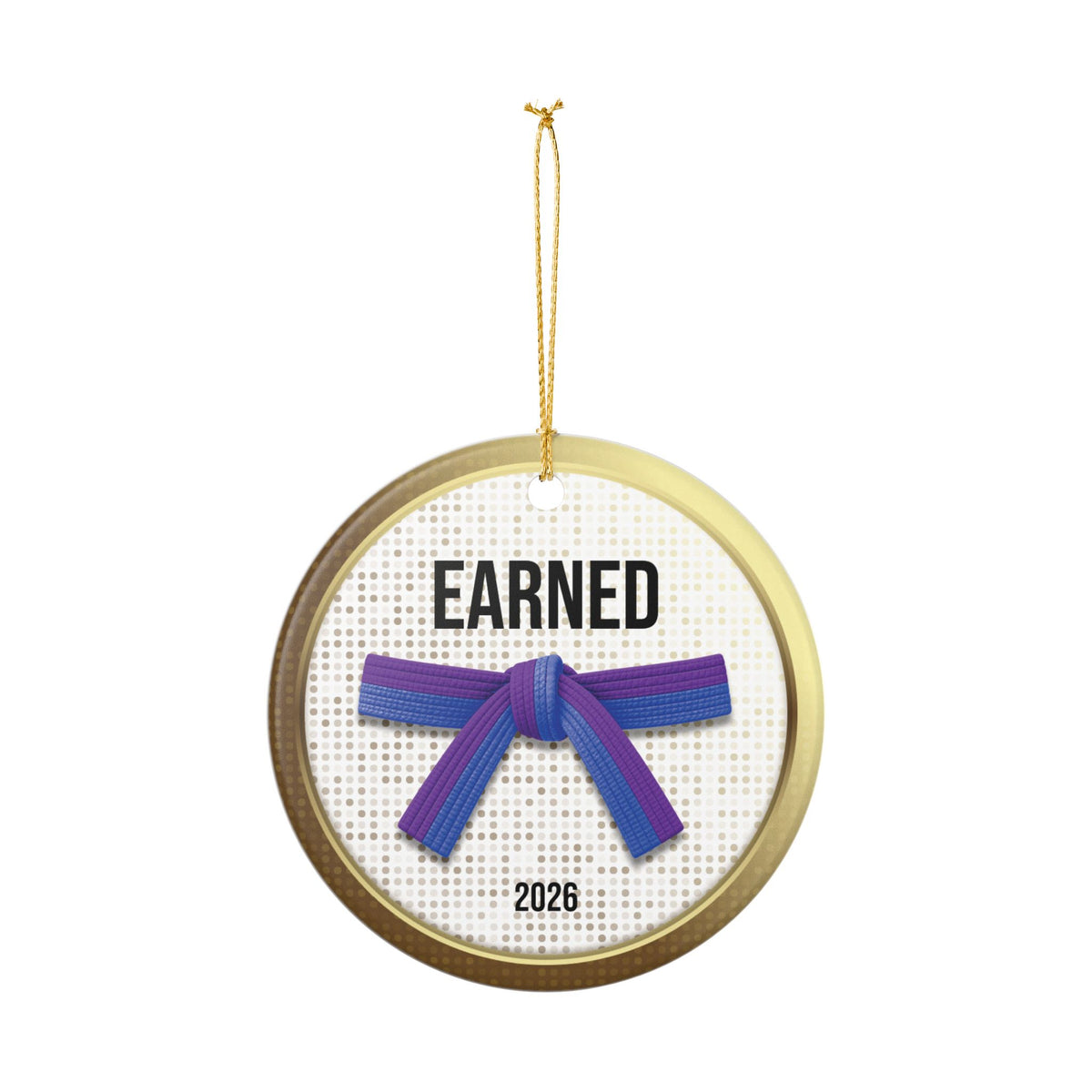 Pearl Personalized Rank Keepsake: Half Purple Half Blue Belt