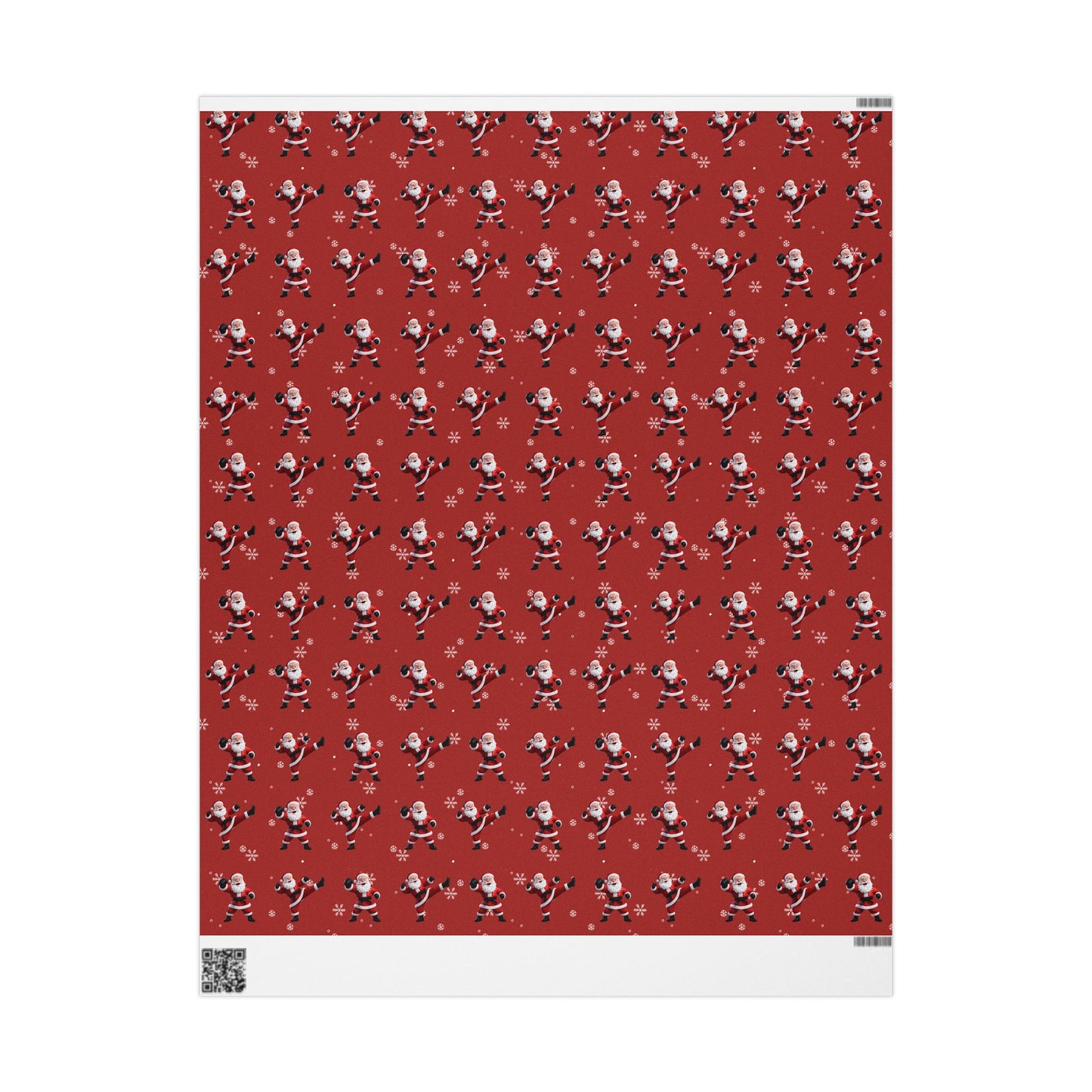 Kickin' Santa Red Wrapping Paper