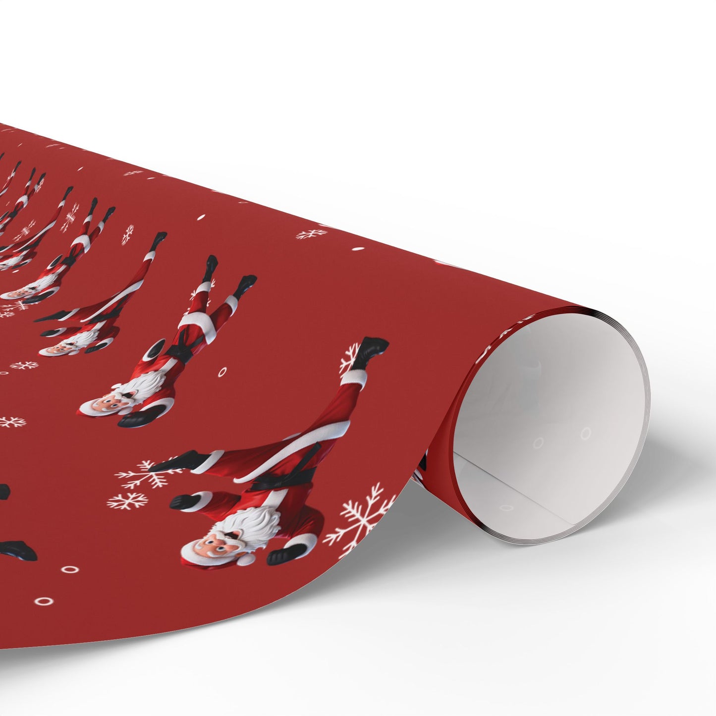 Kickin' Santa Red Wrapping Paper