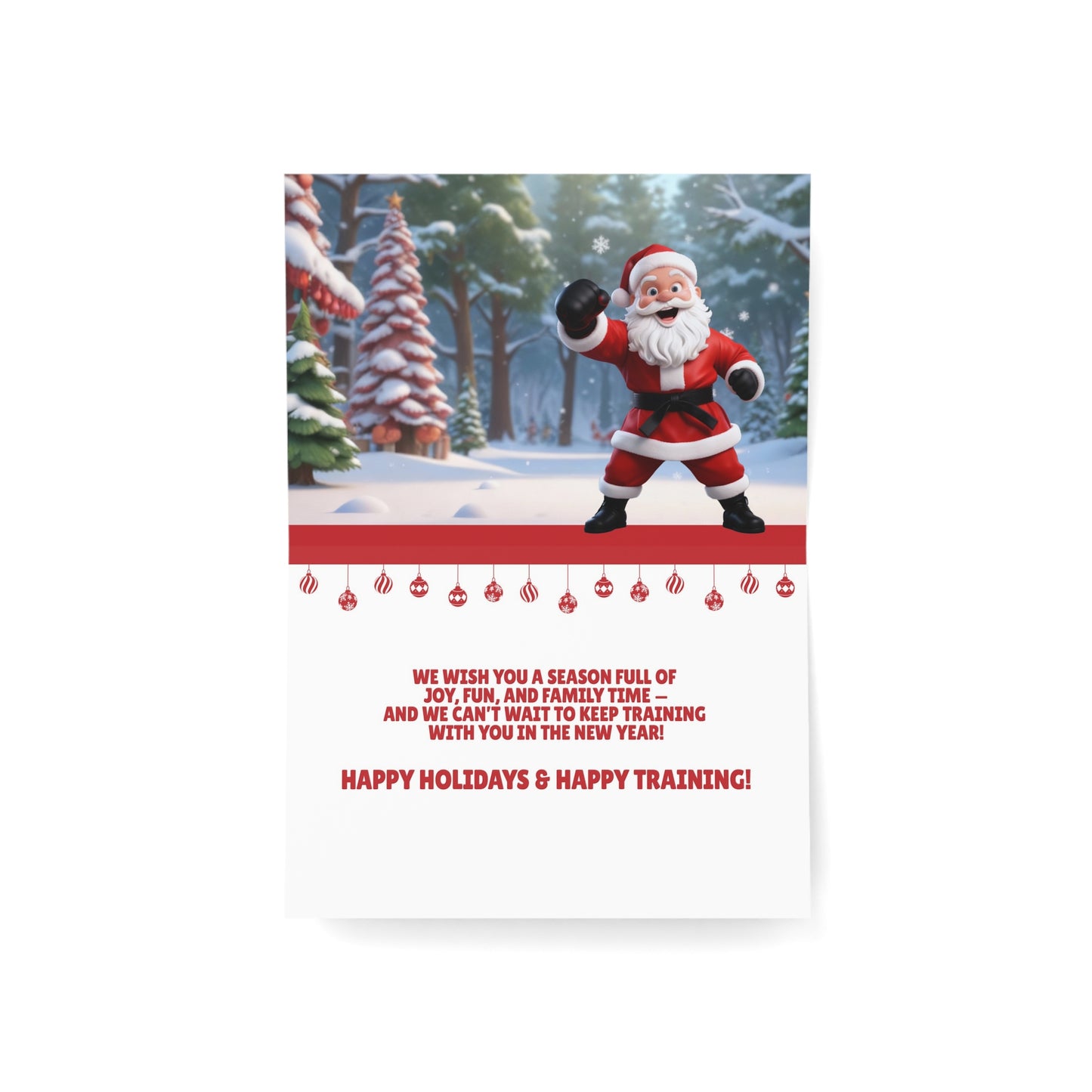 Kickin' Gratitude Santa Holiday Cards (10/30/50 pcs)
