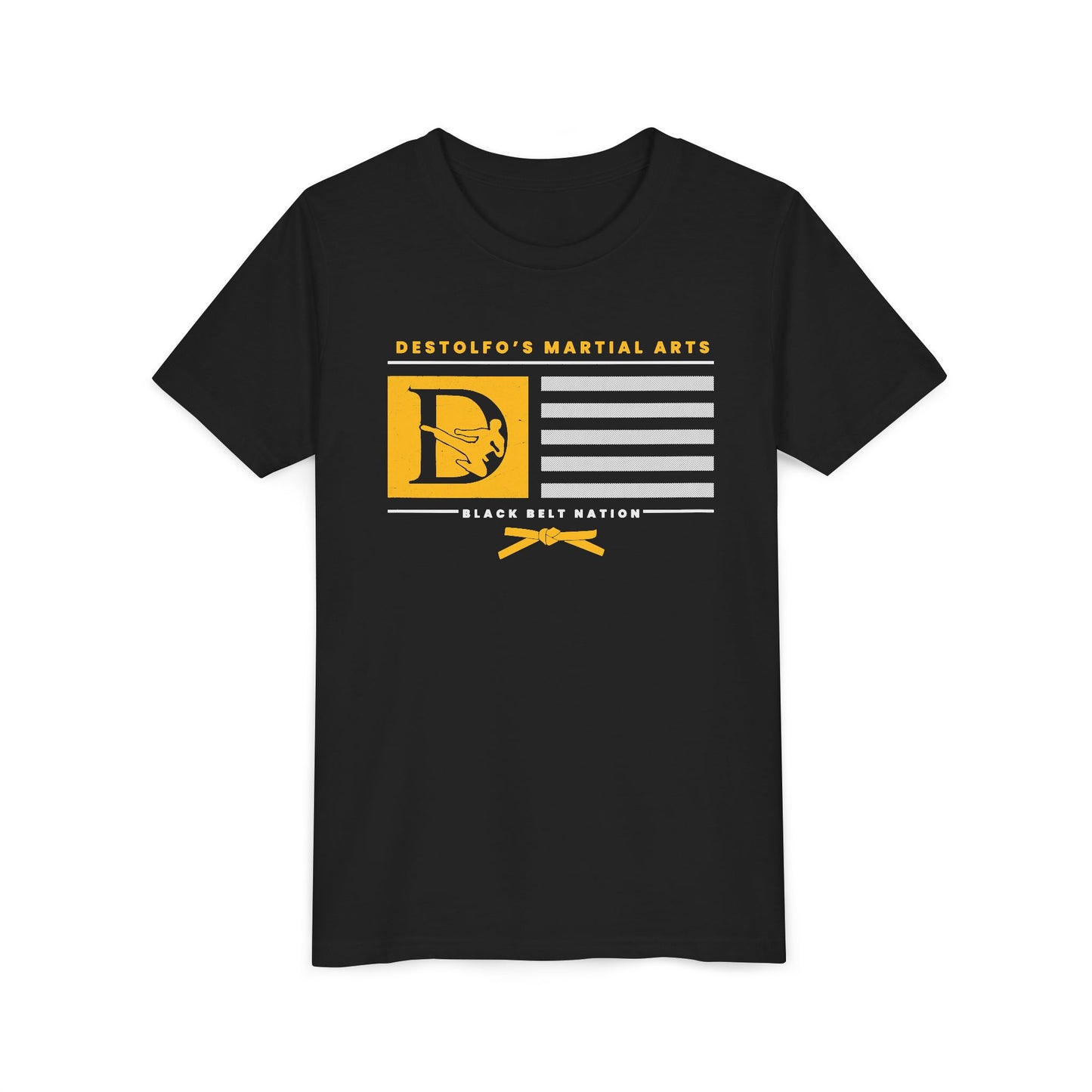 DeStolfo's Youth Black Belt Nation Gold Tee