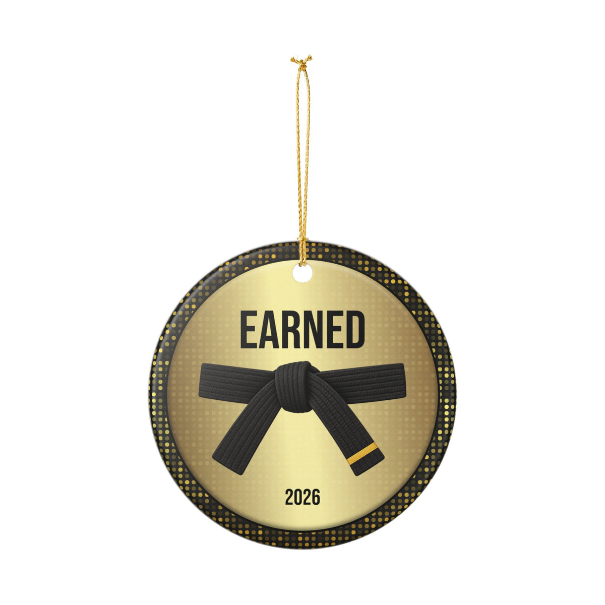 Personalized Rank Keepsake: Black Belt 1st Gold