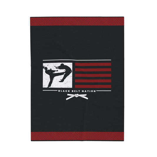 Black Belt Nation Velveteen Plush Blanket