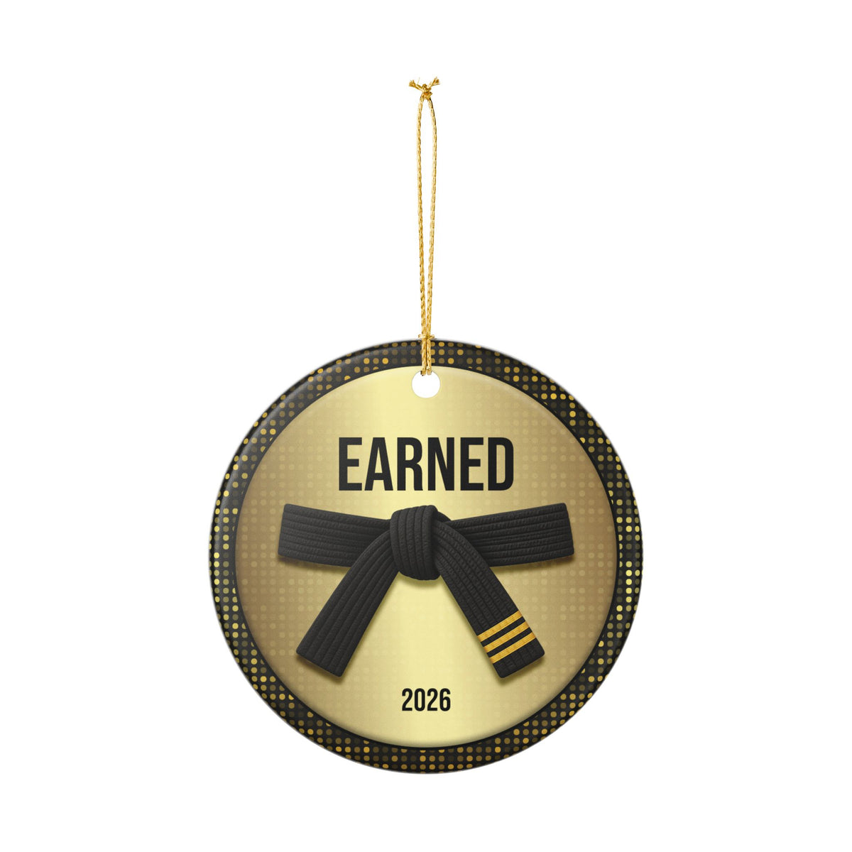 Personalized Rank Keepsake: Black Belt 3rd Gold