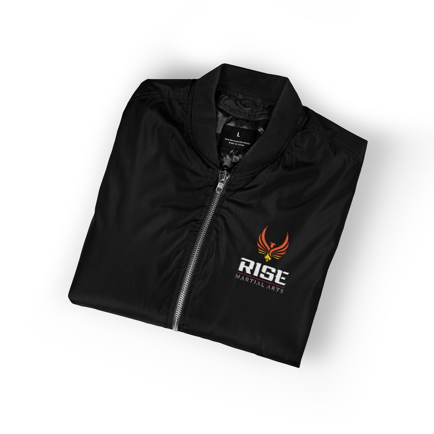 Recycled Bomber Jacket with Embroidered 'RISE' Design - Eco-Friendly Apparel for Athletes, Perfect for Gifting, Street Style, Casual [...]