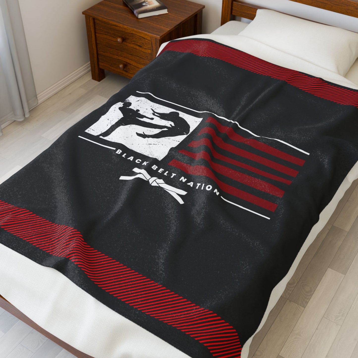 Black Belt Nation Velveteen Plush Blanket