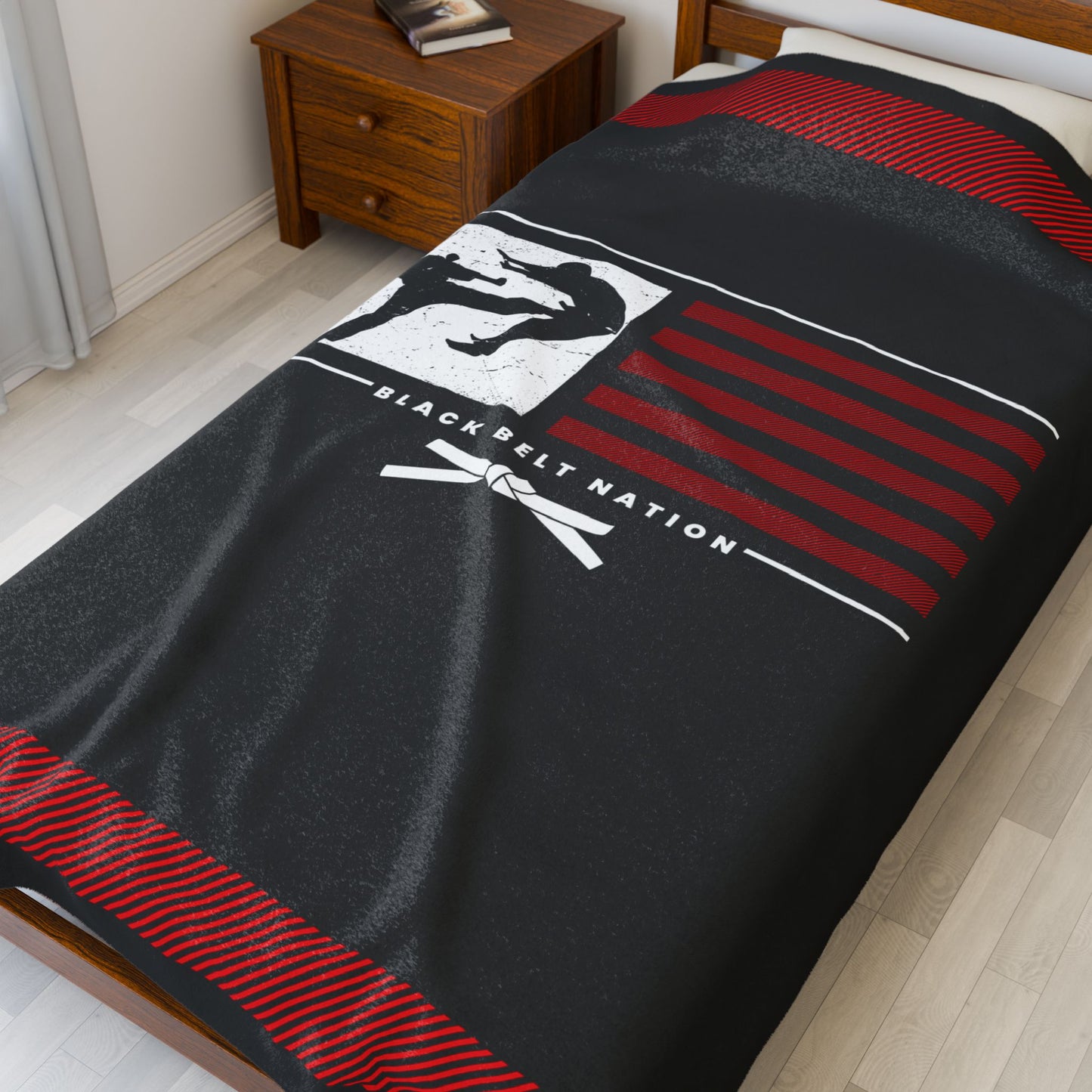 Black Belt Nation Velveteen Plush Blanket