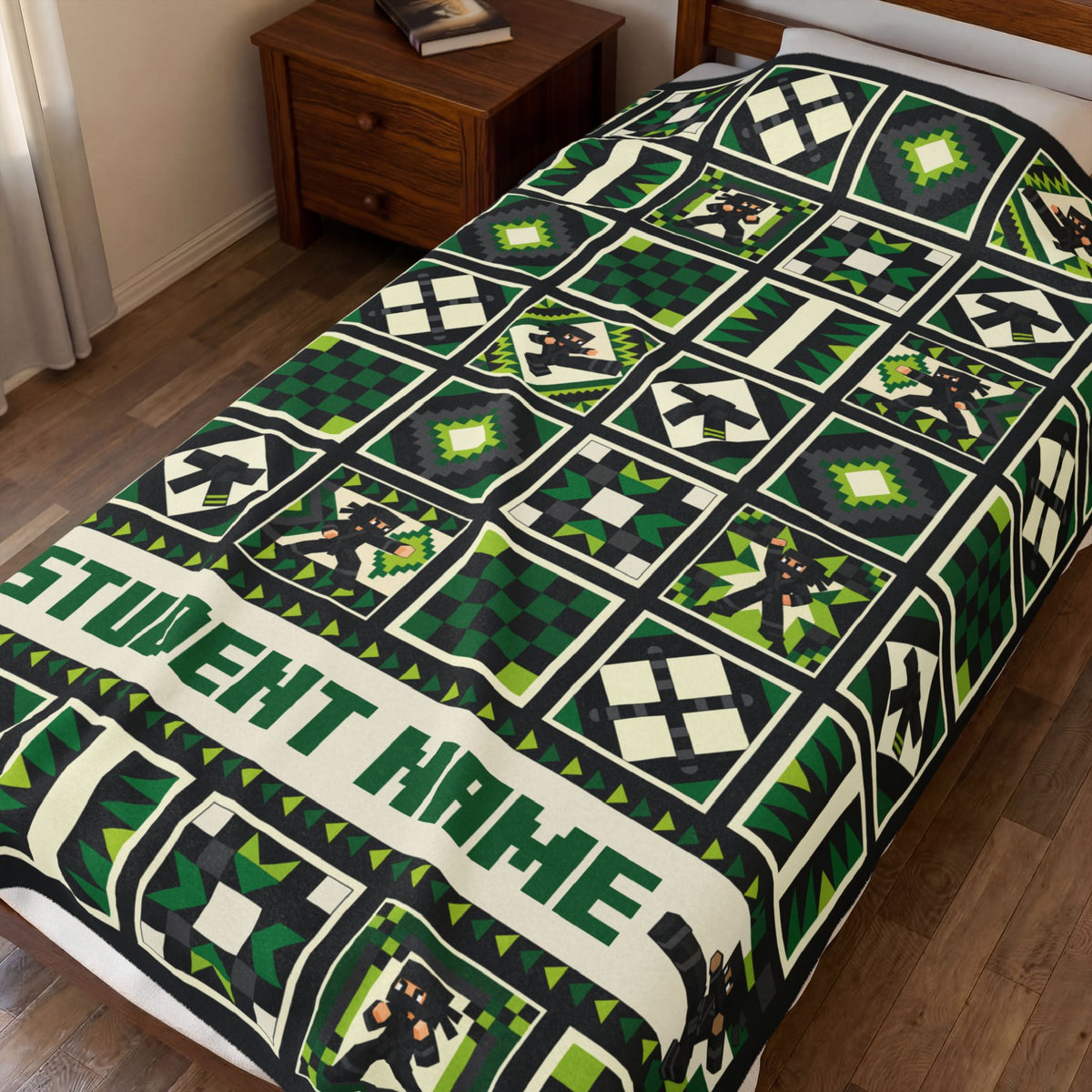 Dojo Patchwork Green Blanket