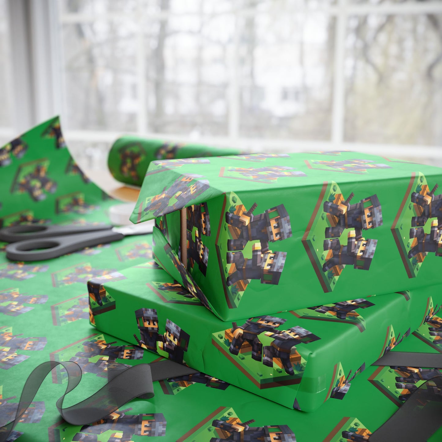 Block Belt Warriors Green Wrapping Paper