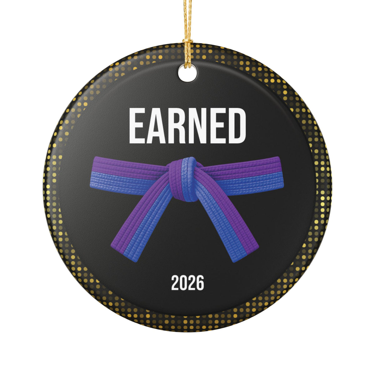 Onyx Personalized Rank Keepsake: Half Purple Half Blue Belt