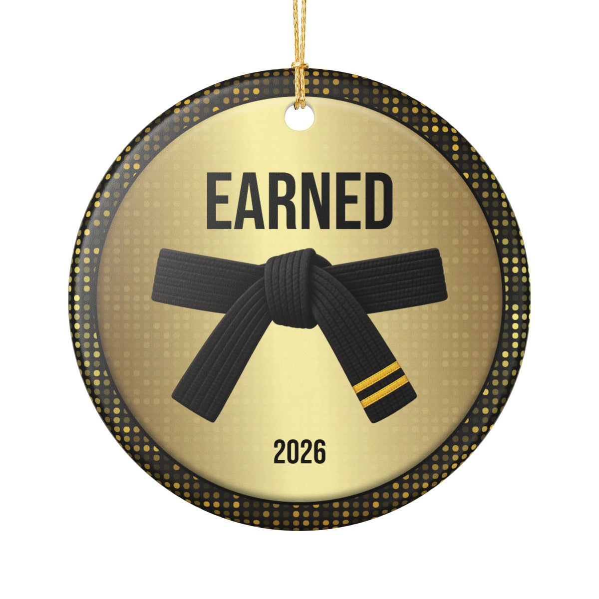 Personalized Rank Keepsake: Black Belt 2nd Gold
