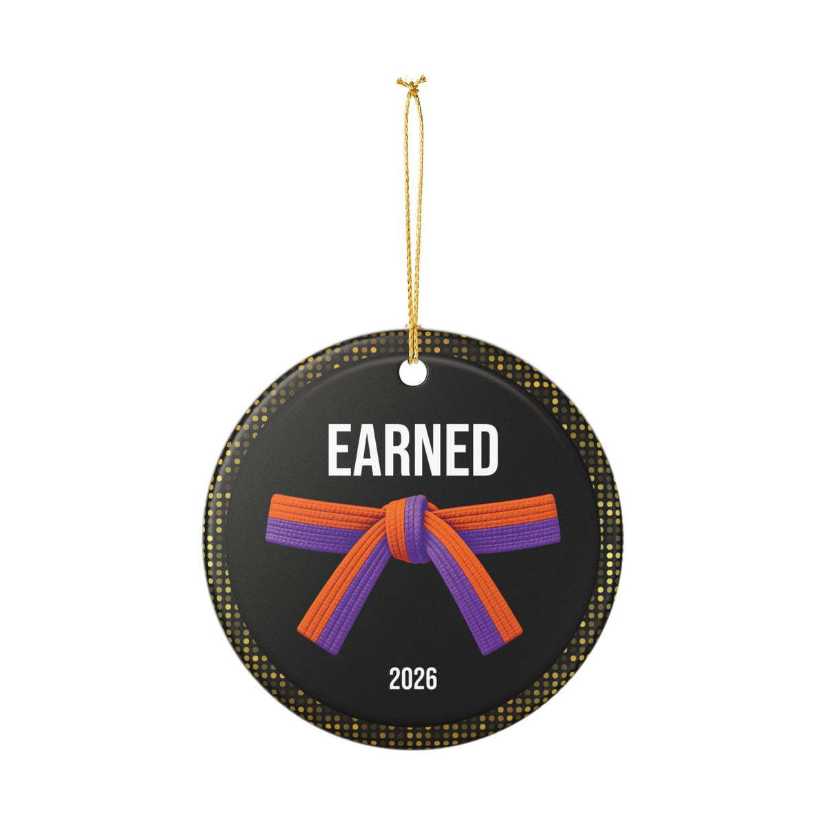 Onyx Personalized Rank Keepsake: Half Orange Half Purple Belt