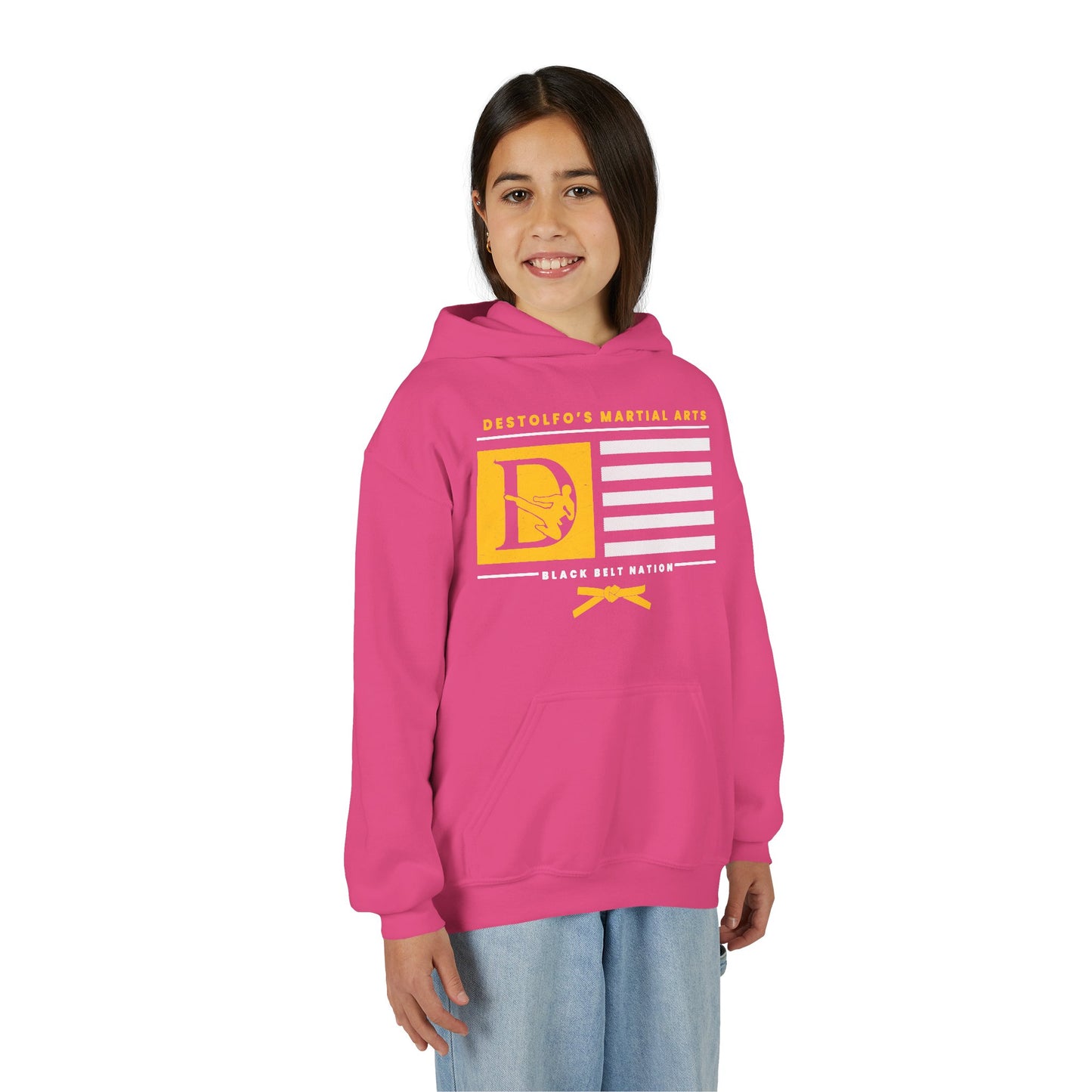 DeStolfo's Youth Black Belt Nation Gold Hoodie