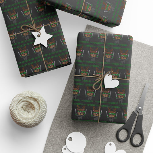 Black Belt Blitzen Wrapping Paper