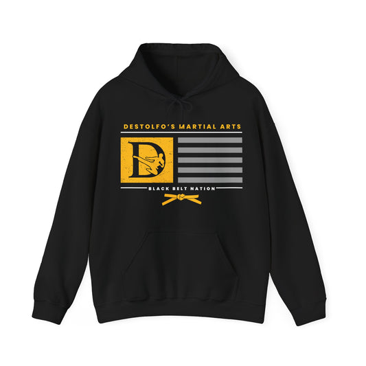 DeStolfo's Adult Black Belt Nation Gold Hoodie